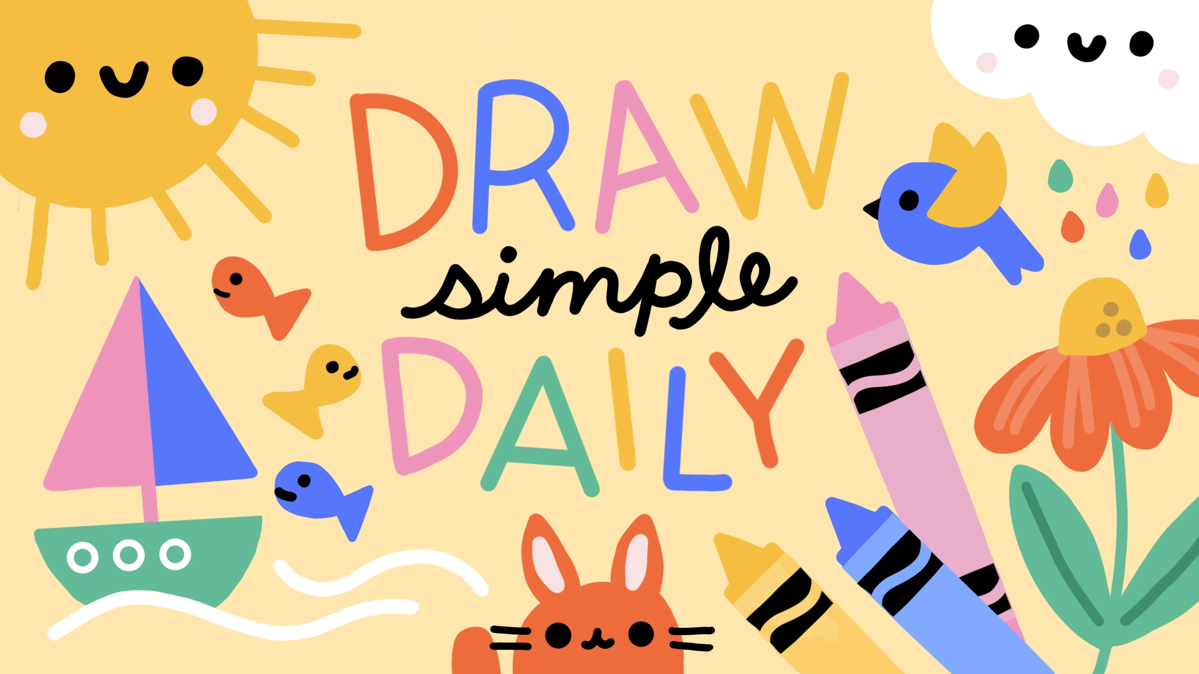 آموزش Draw Simple Daily: یک چالش 30 روزه بازیگوش برای باز کردن جریان خلاق