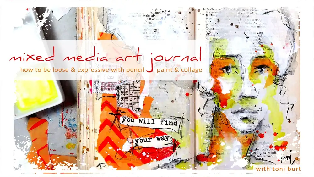 آموزش Mixed Media Art Journal Girl: چگونه با مداد، رنگ و کولاژ آزاد و رسا باشیم