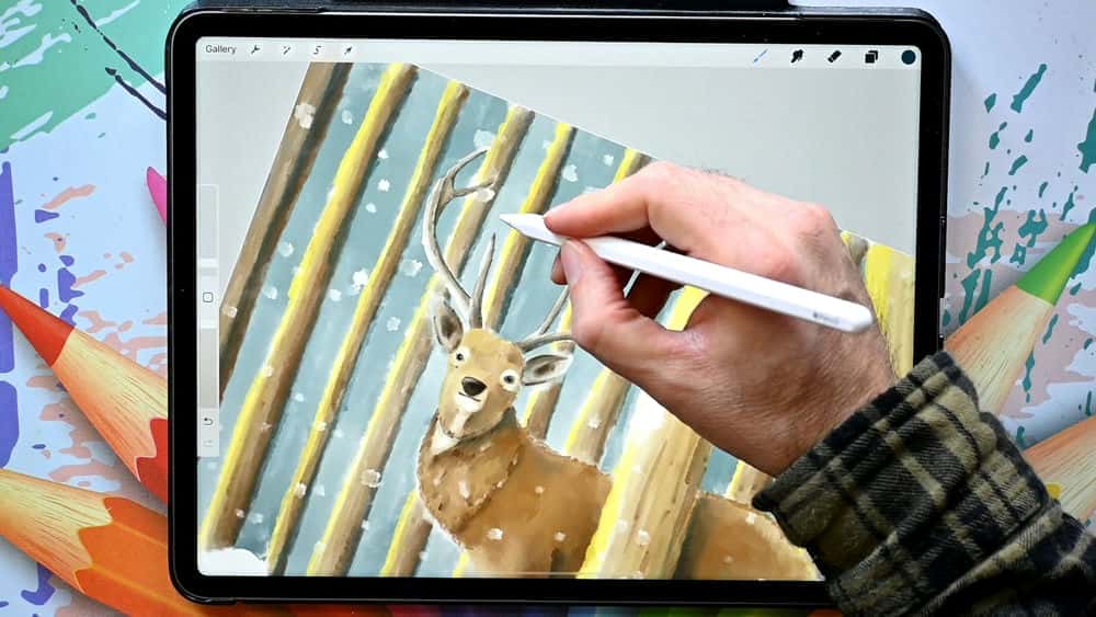 آموزش نقاشی رنگ روغن تصویری در Procreate 5X با برس، طرح و پالت رنگ رایگان