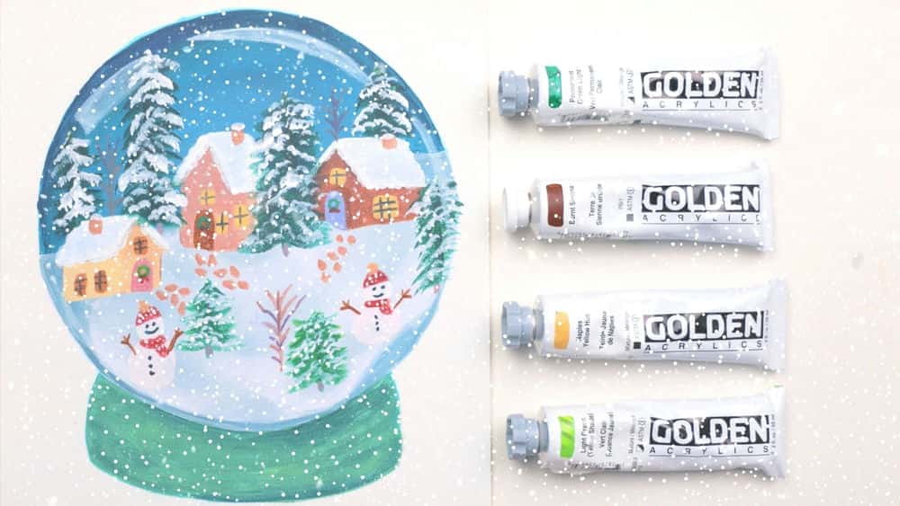 چگونه یک گلوب برفی را نقاشی کنیم - آموزش نقاشی کریسمس