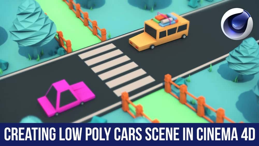 آموزش در Cinema 4d صحنه ای از اتومبیل های Low Poly ایجاد کنید