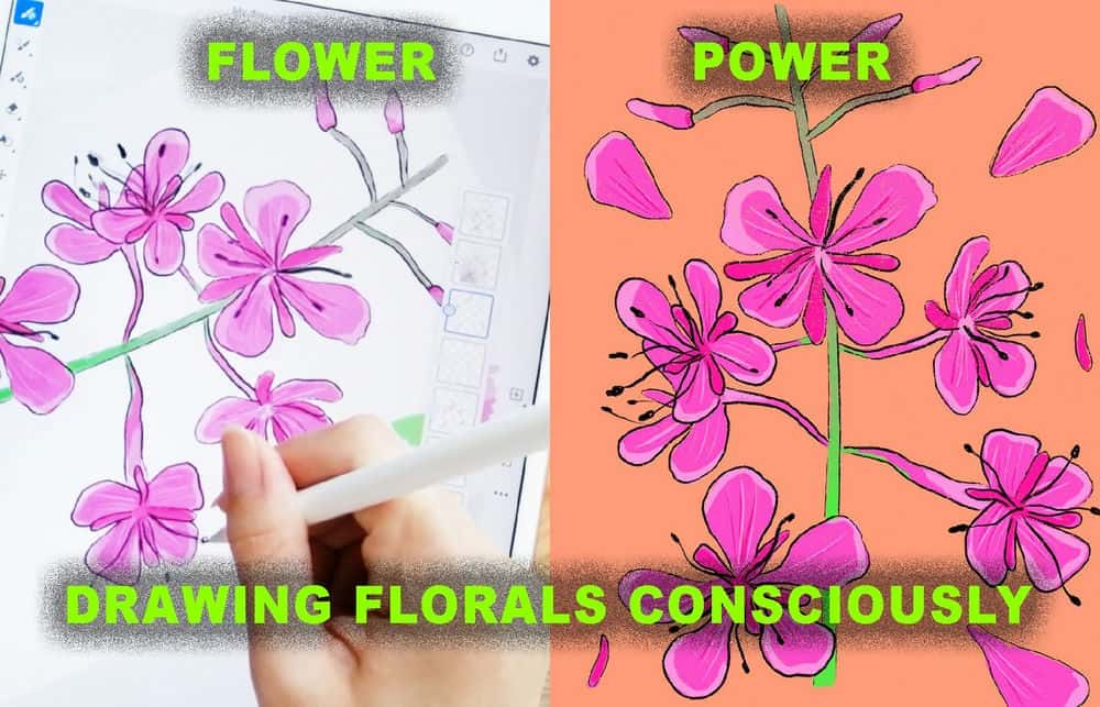 آموزش قدرت گل: ترسیم گلها آگاهانه | آناتومی گل، مداد، آبرنگ، Adobe Fresco
