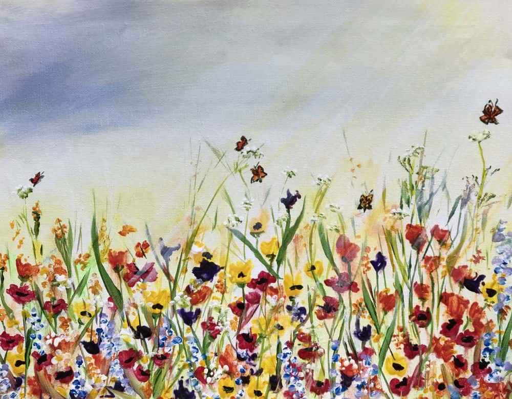 آموزش نقاشی گل های وحشی بهاری برای مبتدیان