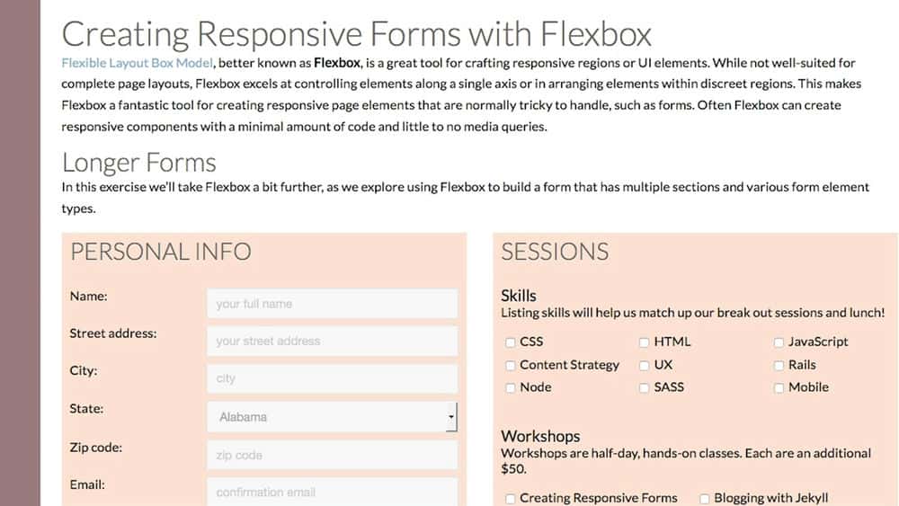 آموزش ساخت فرم های Responsive با Flexbox 