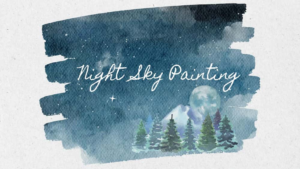 آموزش نقاشی اکریلیک برای مبتدیان - نقاشی آسمان شب