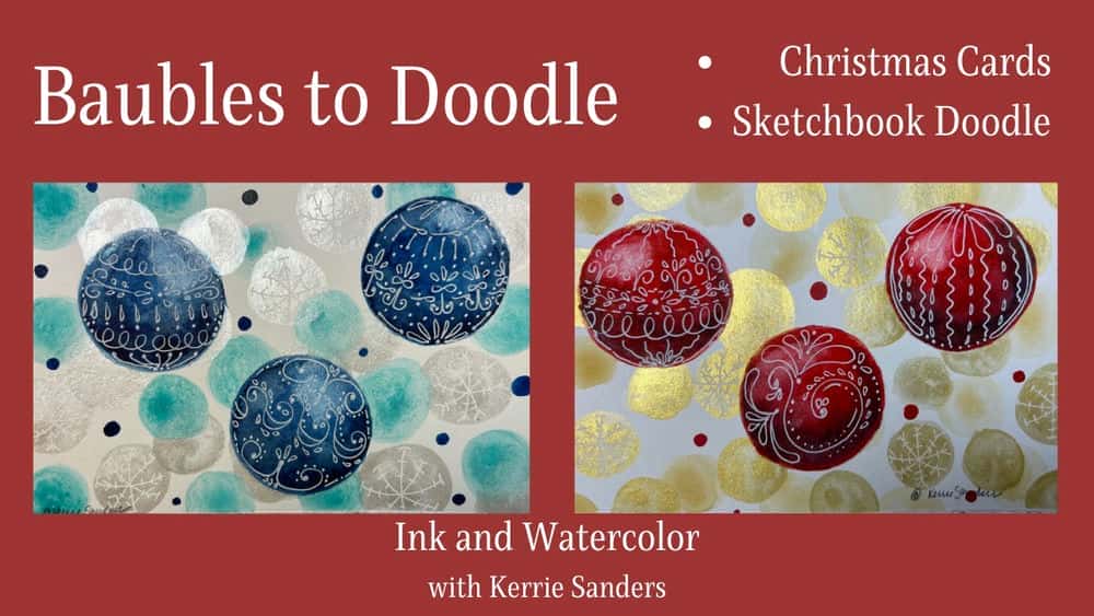 آموزش Baubles برای Doodle برای کارت های کریسمس یا کتاب طرح