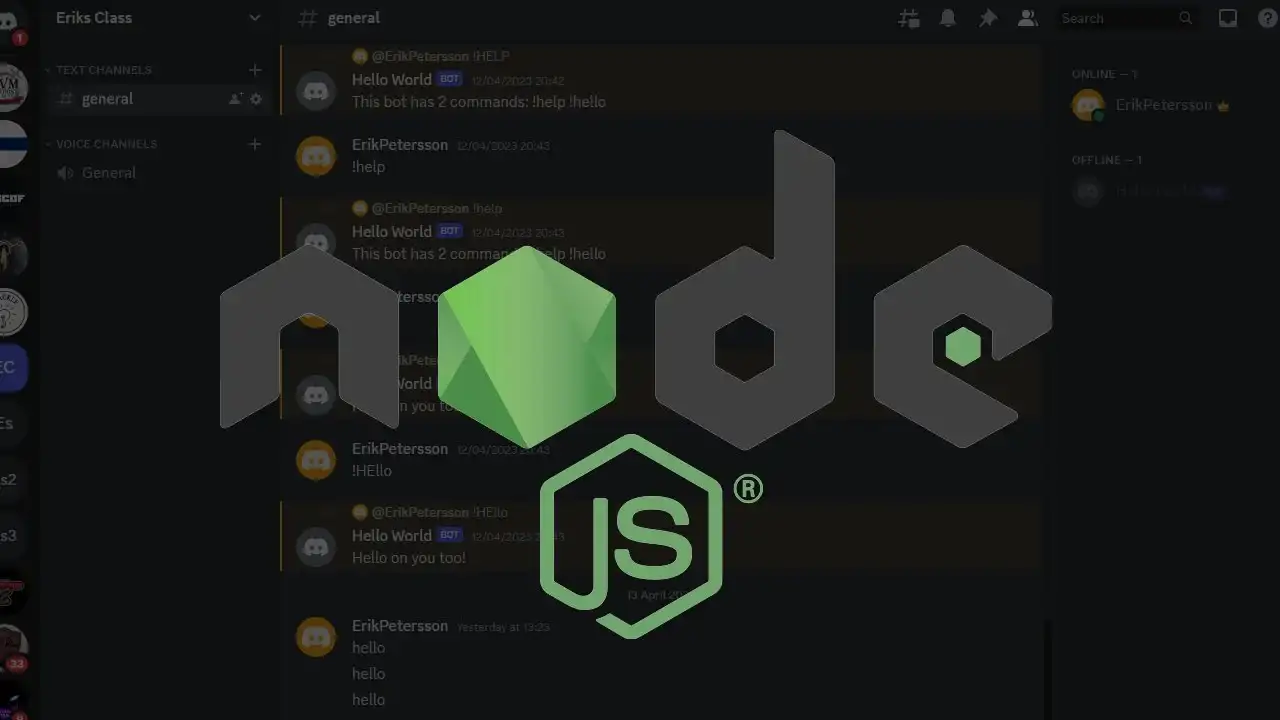 آموزش یک ربات Discord در سال 2023 با استفاده از Node توسعه دهید. js