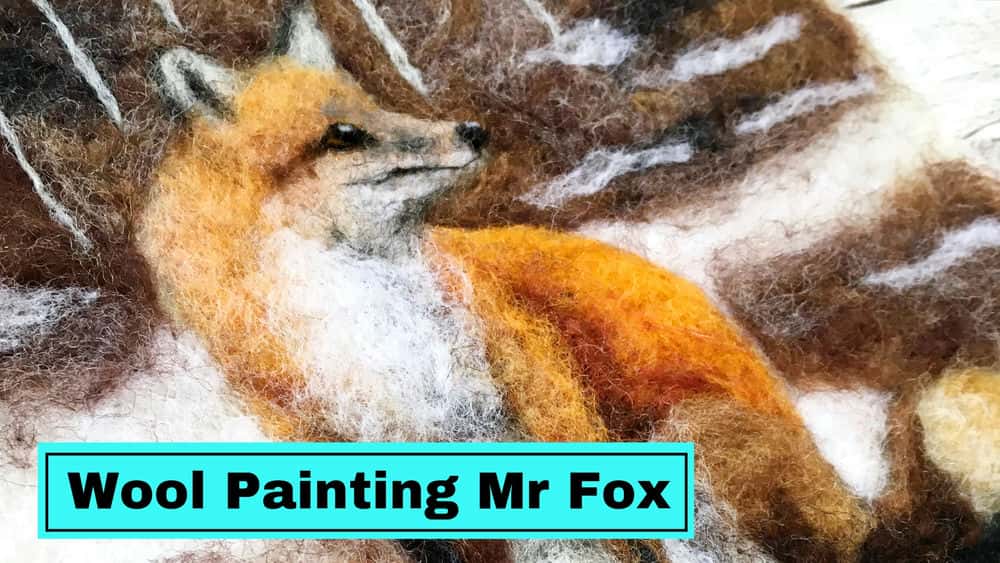 آموزش نقاشی پشمی Mr.Fox (نمد سوزنی دو بعدی)