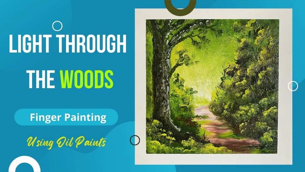 آموزش نقاشی با انگشت - نور از طریق جنگل، منظره