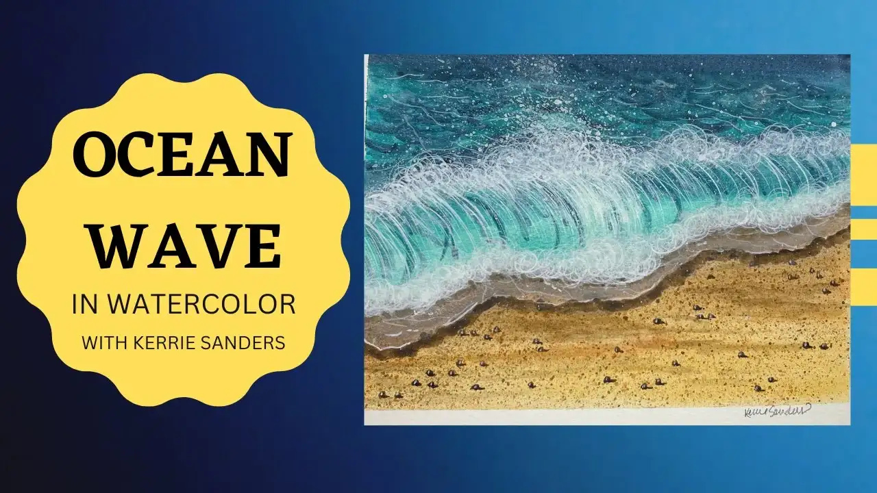 آموزش Ocean Wave - Aquatic Series Part 1 in Watercolor- Building Wet on Wet Skills and Dimension