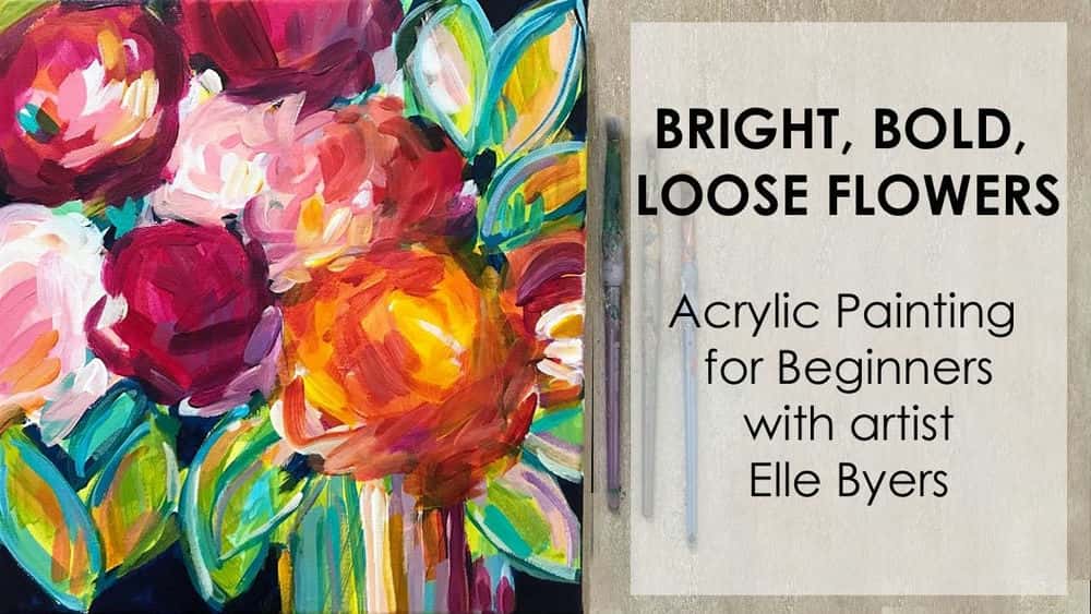 نحوه رنگ آمیزی گل های انتزاعی با رنگ اکریلیک: آموزش نقاشی با گل های روشن، پررنگ و شل