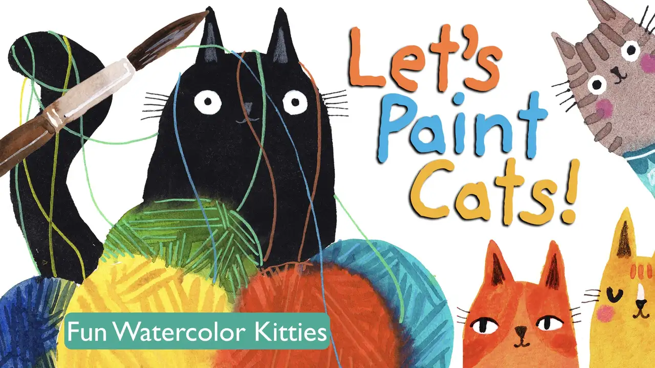 آموزش بیایید گربه ها را رنگ کنیم - بچه گربه های آبرنگ سرگرم کننده!