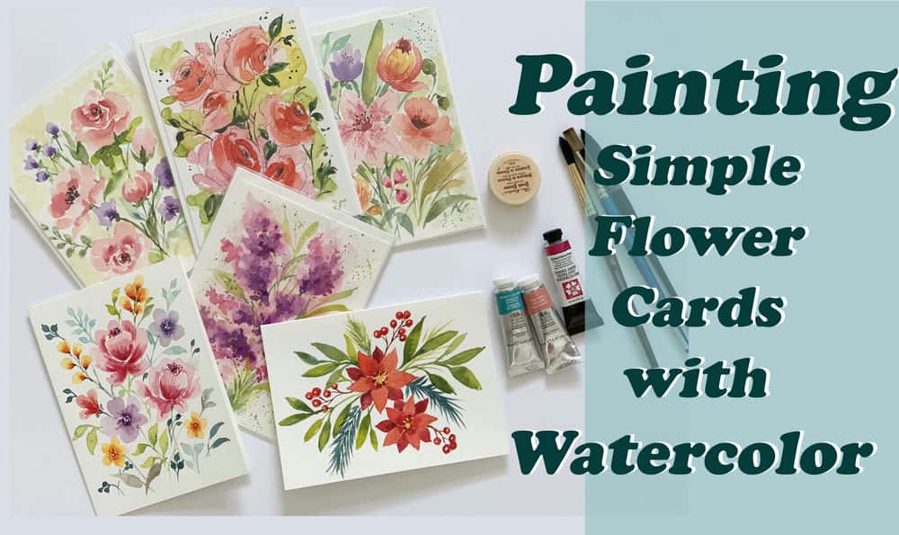 نقاشی با آبرنگ - آموزش نقاشی کارت های گل ساده برای مبتدیان