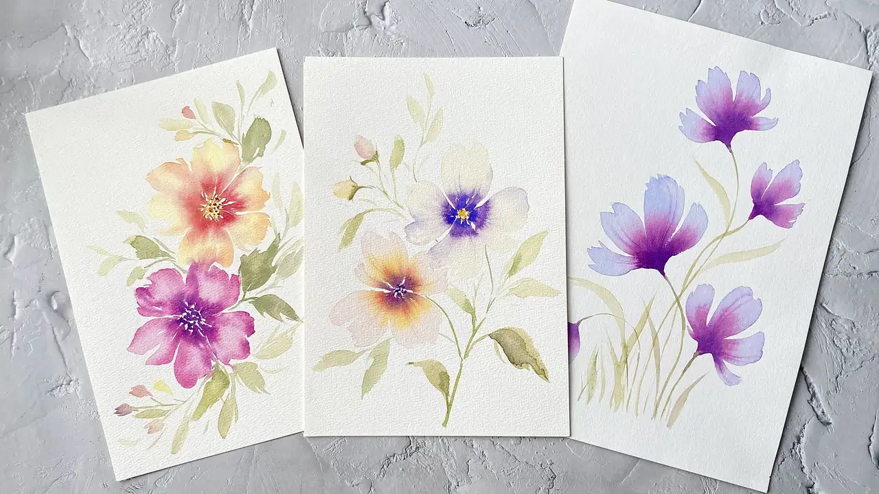 آموزش شکوفه های آرام: ایجاد تغییر رنگ بدون درز در گل های آبرنگ شما