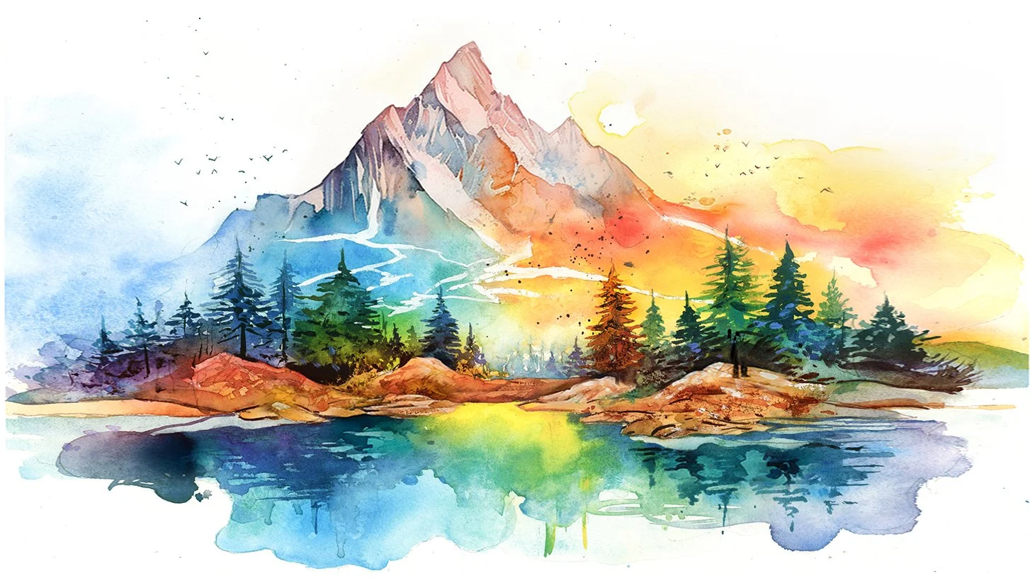 آموزش نقاشی کوه‌های پویا: تکنیک‌های آبرنگ رسا برای مناظر
