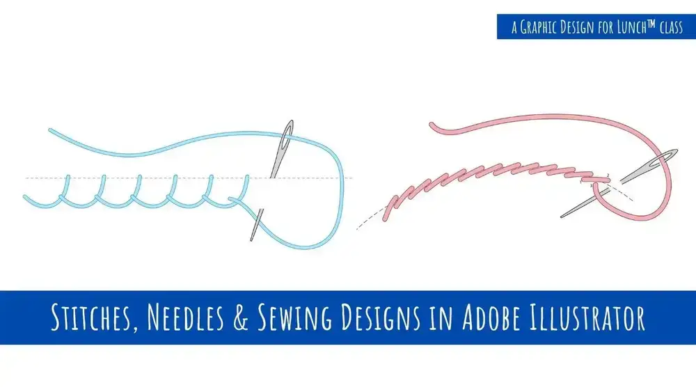 آموزش دوخت و سوزن و عناصر دوخت در Adobe Illustrator - طراحی گرافیکی برای کلاس ناهار