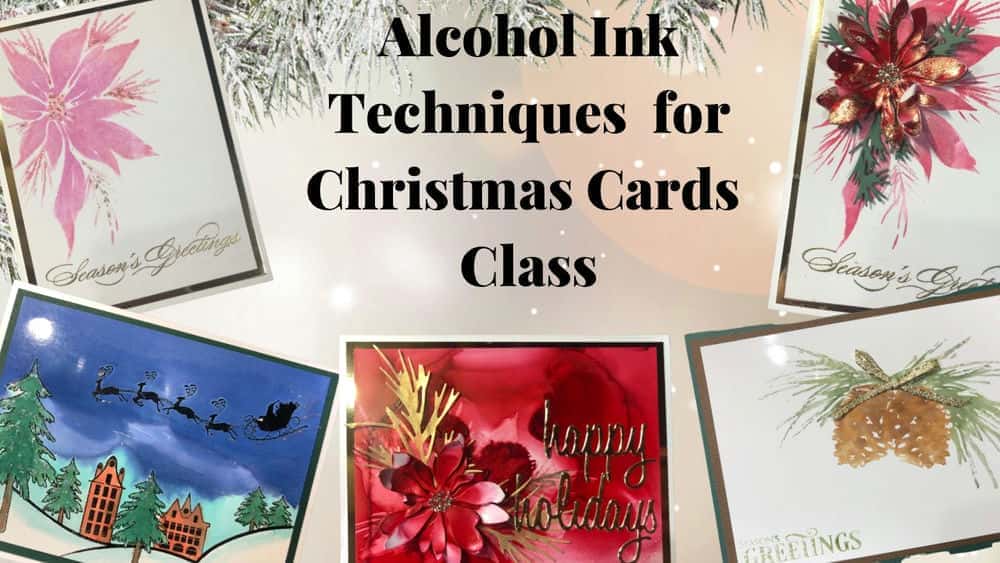آموزش تکنیک های جوهر الکلی برای کلاس کارت های کریسمس