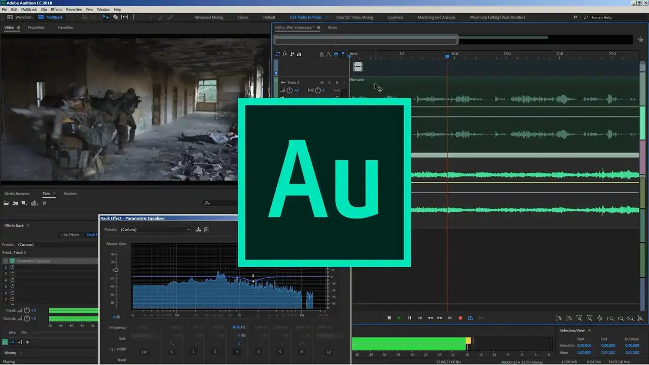 آموزش Adobe Audition: پس از تولید صدا برای فیلم، مستند، مصاحبه و کلیپ