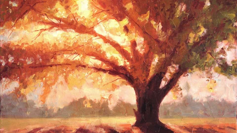 آموزش امپرسیونیسم - این نقاشی پاییزی را با رنگ روغن یا اکریلیک رنگ کنید