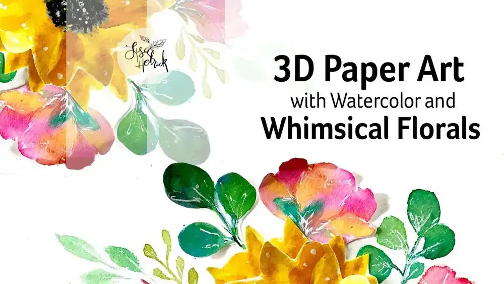 آموزش هنر کاغذی سه بعدی با آبرنگ + گل های عجیب و غریب