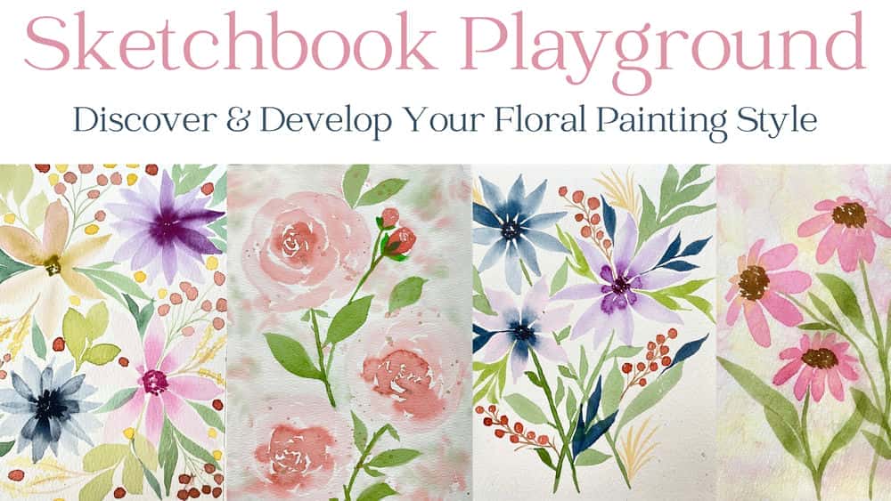 آموزش زمین بازی کتاب طرح آبرنگ: سبک نقاشی گل خود را کشف و توسعه دهید