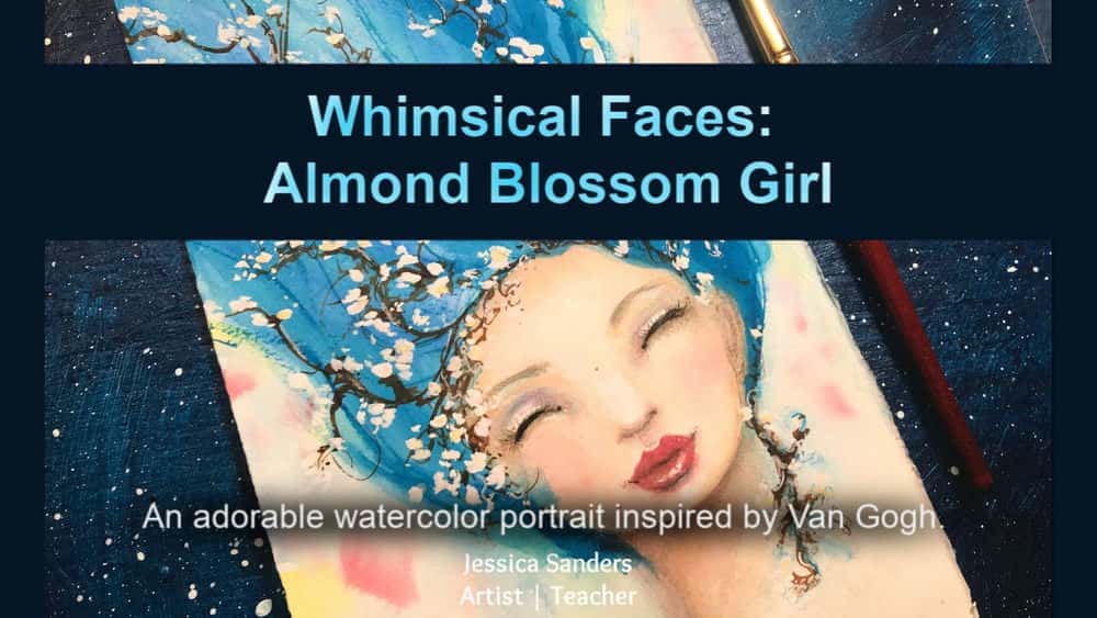 آموزش چهره های غریب: دختر شکوفه بادام با الهام از ون گوگ