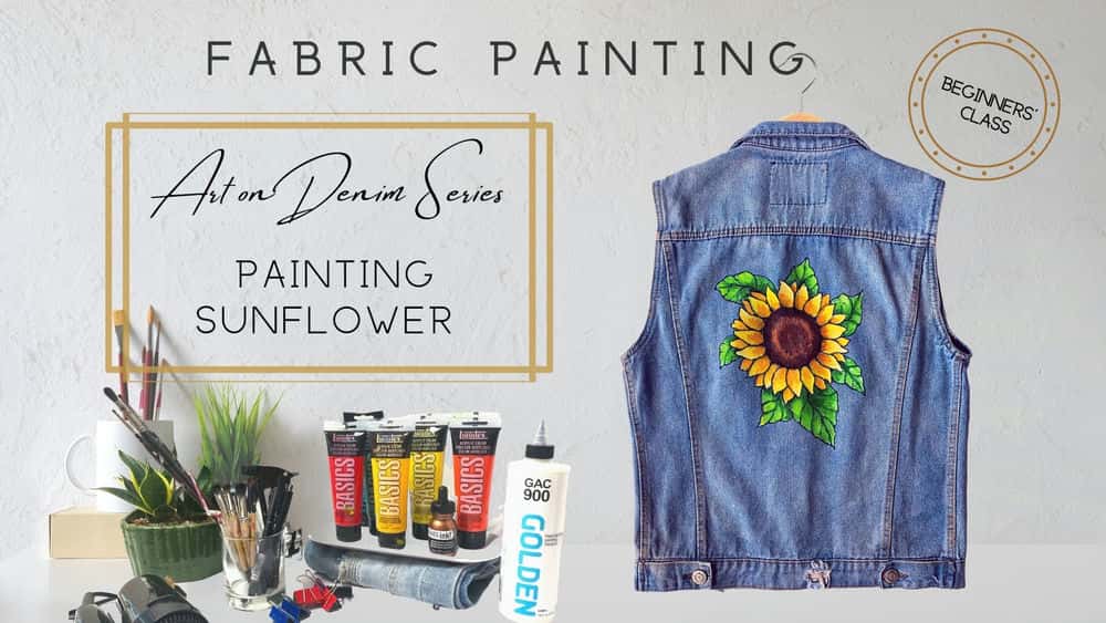 آموزش هنر روی جین: بیایید گل آفتابگردان را رنگ کنیم!