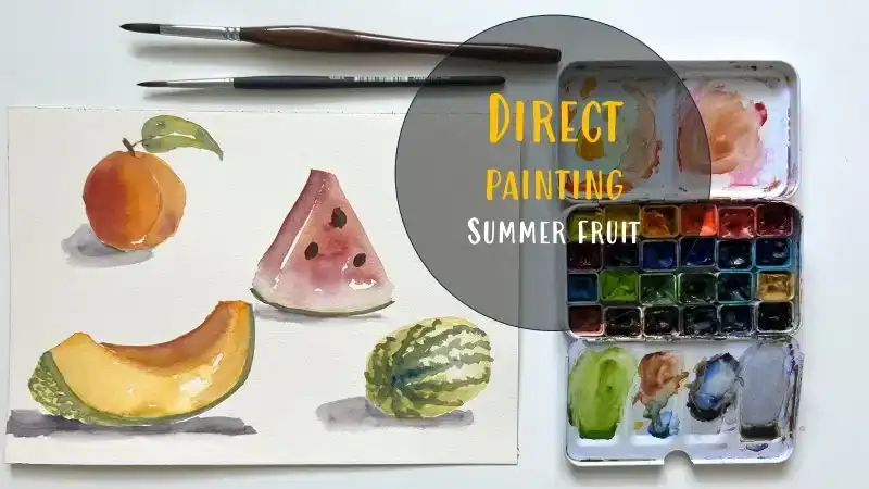 آموزش لذت نقاشی مستقیم با آبرنگ: میوه تابستانی آرامش بخش