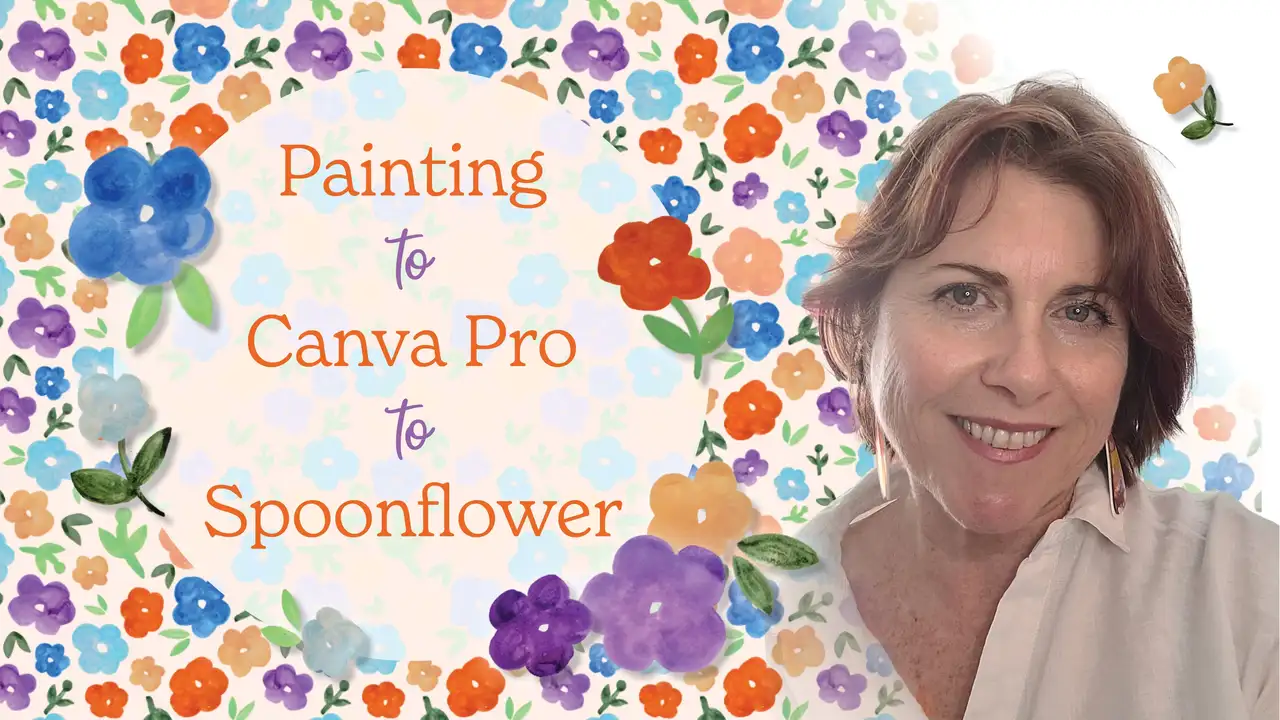 آموزش استفاده از Canva Pro برای ایجاد الگوهای تکراری برای Spoonflower: گل های نقاشی شده