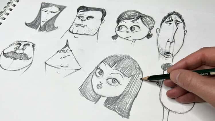 آموزش نحوه کشیدن چهره های کارتونی