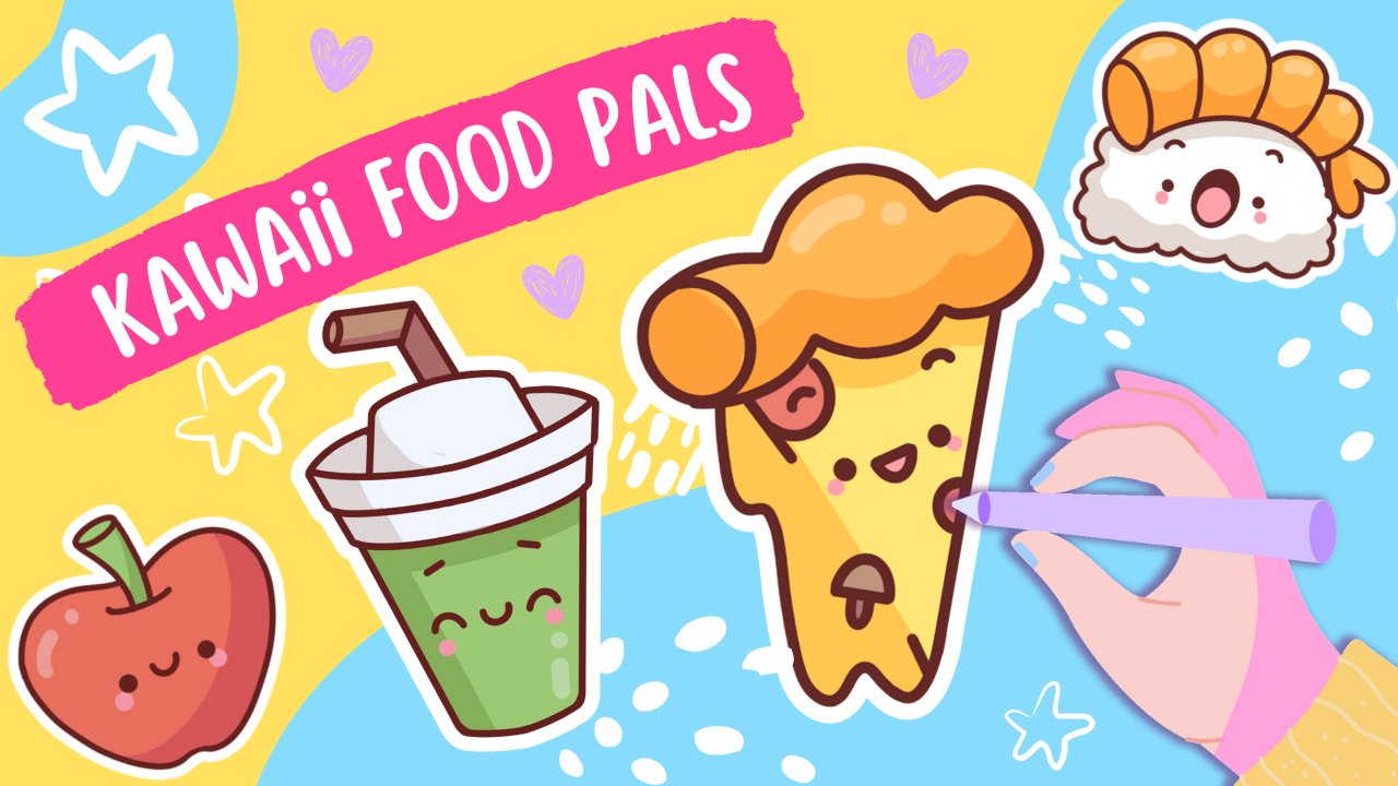 آموزش Yummy Yums: Let's Draw Cute Food Pals Stickers Kawaii | تولید مثل کنند