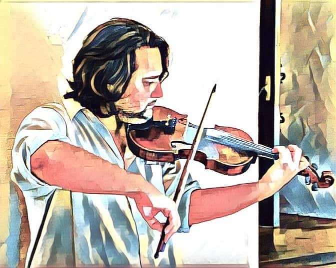 آموزش کاوش تکنیک های هنری پر جنب و جوش: نقاشی یک نوازنده ویولن در آبرنگ