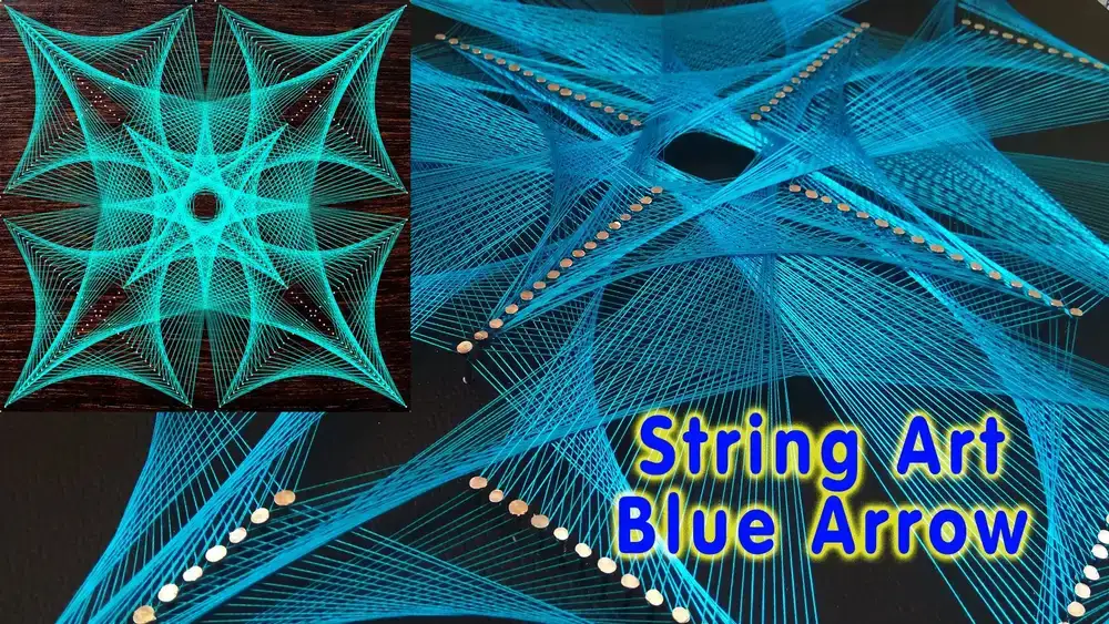 String Art - Blue Arrow: هنر رشته خود را ایجاد کنید: آموزش گام به گام