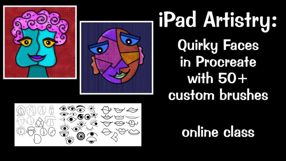 آموزش iPad Artistry: چهره‌های عجیب و غریب در Procreate - با بیش از 50 براش سفارشی