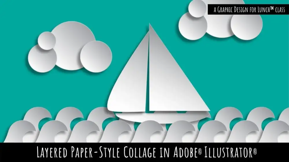 آموزش کلاژ به سبک کاغذ لایه‌ای در Adobe Illustrator - طراحی گرافیکی برای کلاس ناهار
