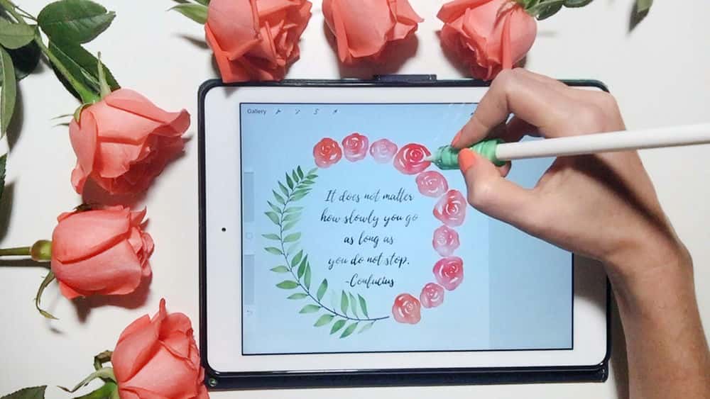 آموزش نحوه رنگ آمیزی اکلیل های آبرنگ در iPad خود در Procreate + برس های رایگان آبرنگ