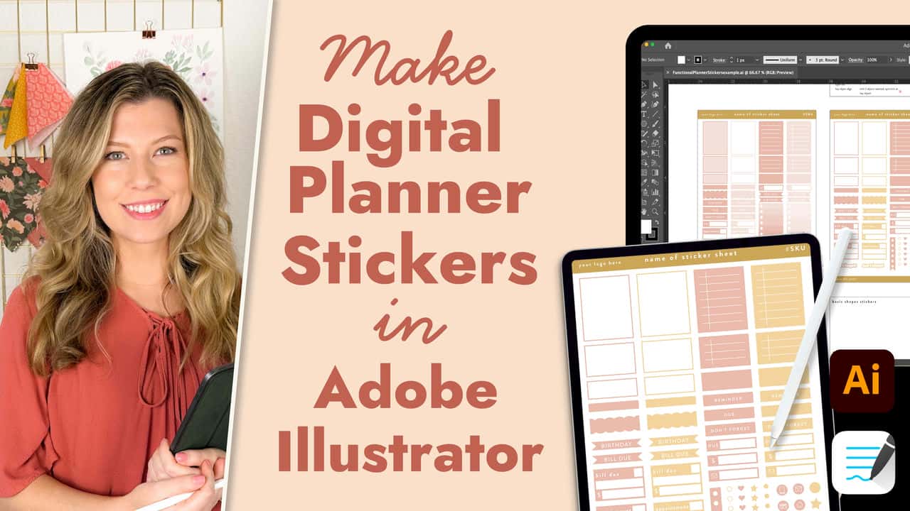 آموزش استیکرهای Digital Planner را در Adobe Illustrator + Goodnotes بسازید