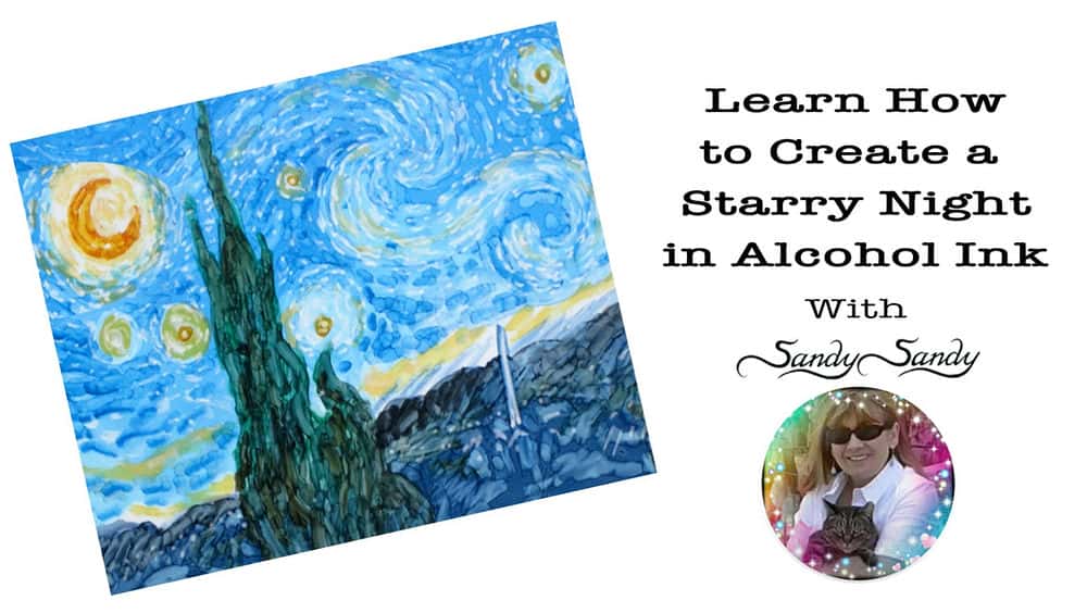آموزش شب پر ستاره ون گوگ را با جوهر الکلی نقاشی کنید • آسان و سرگرم کننده برای مبتدیان