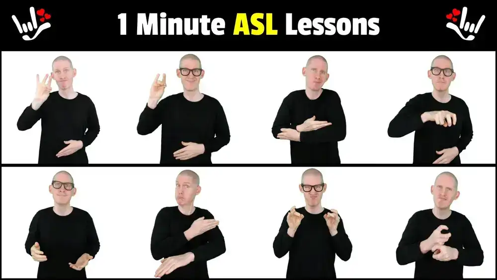 آموزش ASL | 1 دقیقه درس ASL | بیانیه ها، پرسش ها، مکالمات، متضادها | زبان اشاره آمریکایی