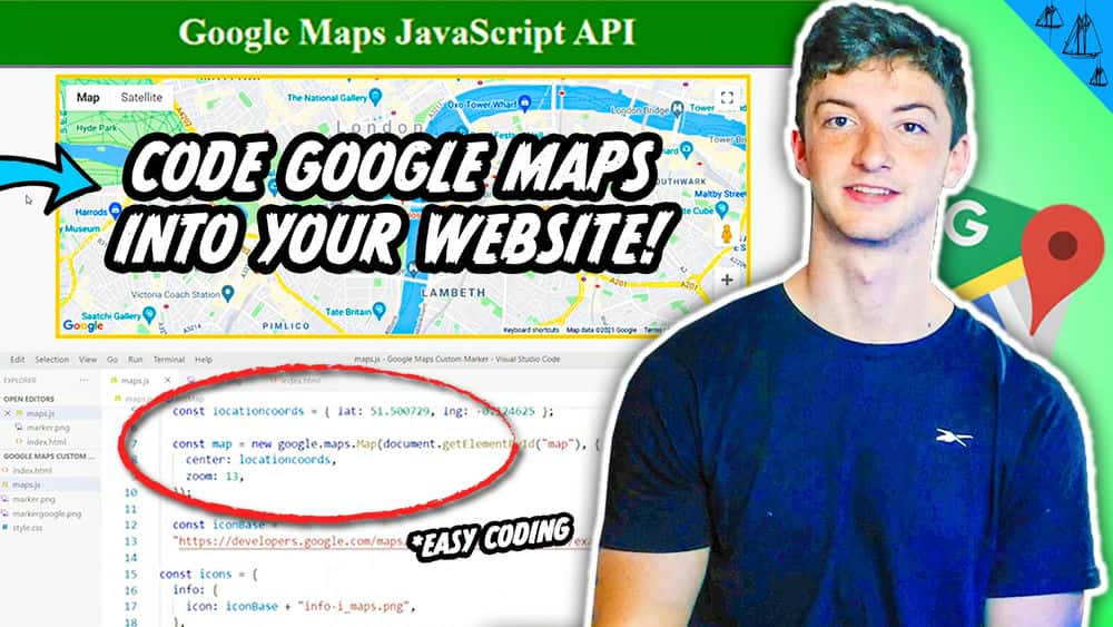 آموزش چگونه نقشه های گوگل را امروز در وب سایت خود کدنویسی کنید! (نحوه استفاده از Google Maps JavaScript API!)