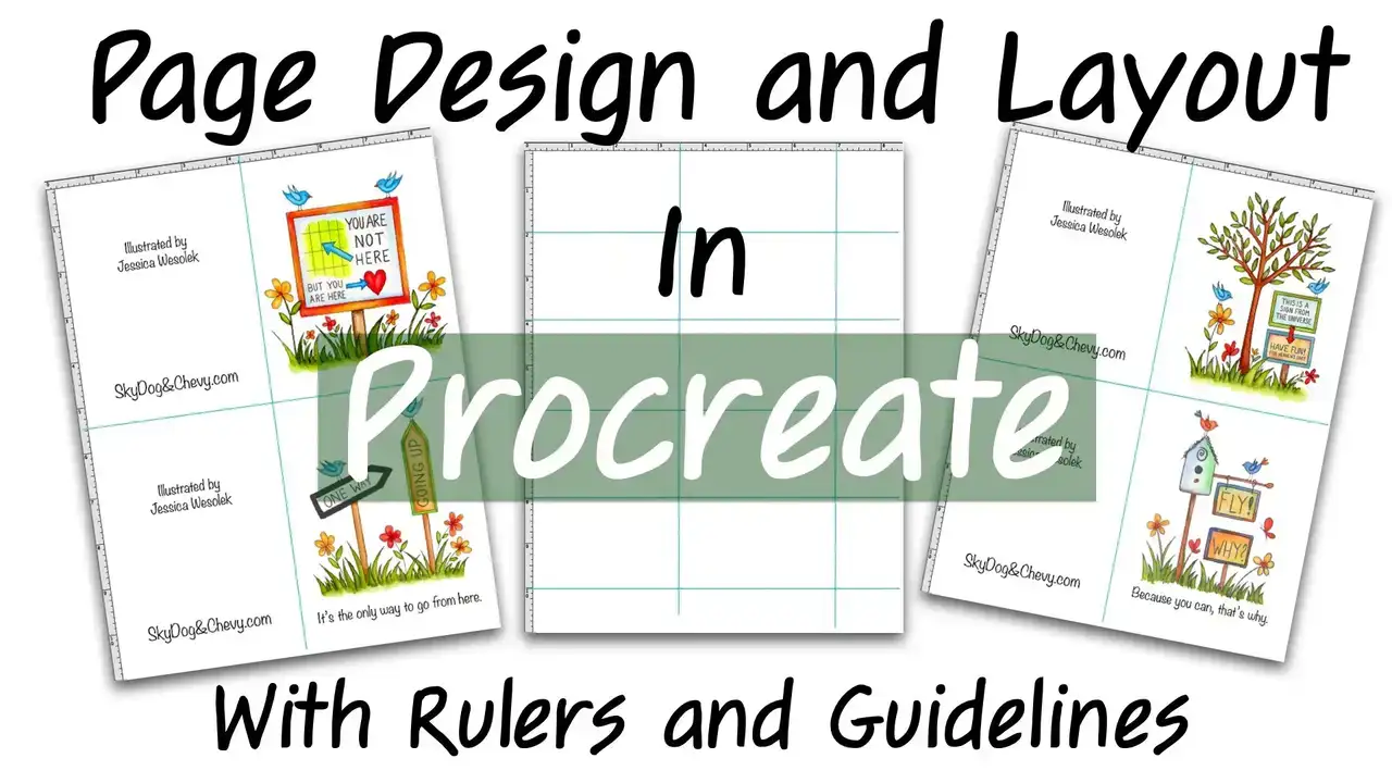 آموزش صفحه آرایی و طراحی در Procreate with Rulers and Guidelines