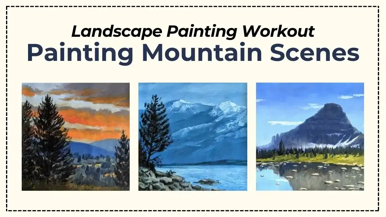 آموزش تمرین نقاشی منظره - صحنه های کوهستانی