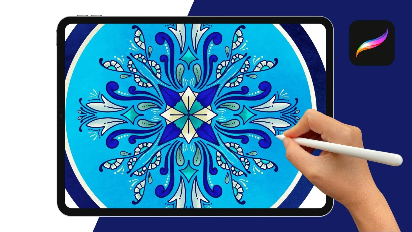 آموزش ایجاد هنر - طراحی به سبک سفال آبی با استفاده از Zentangle و نقوش سنتی