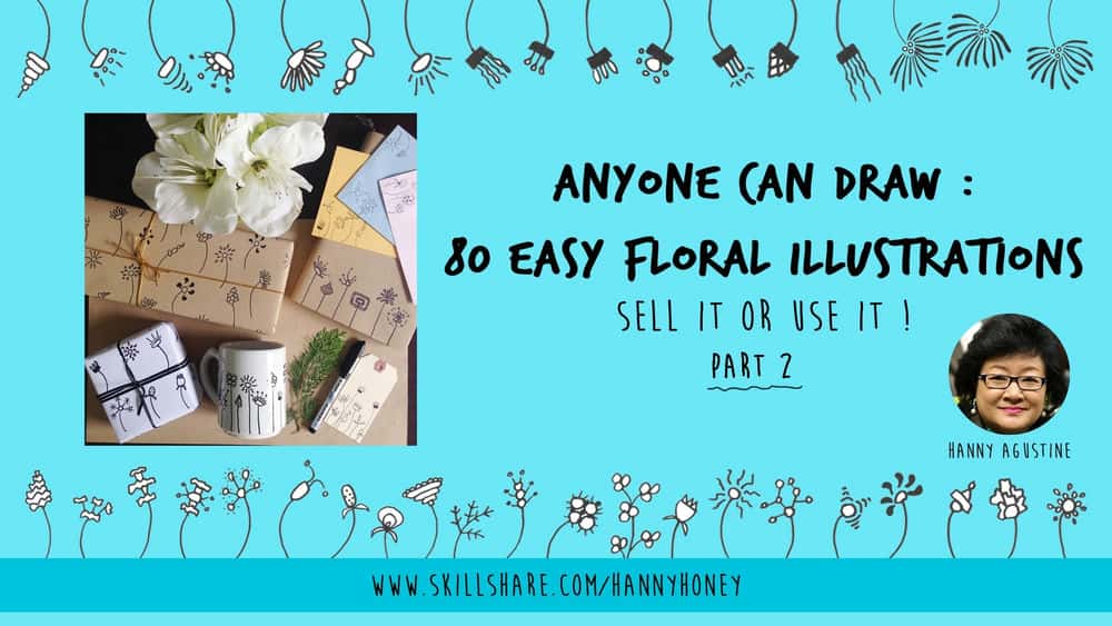 آموزش هر کسی می تواند نقاشی کند: 80 تصویر گل آسان - آن را بفروش یا از آن استفاده کن! (قسمت 2)
