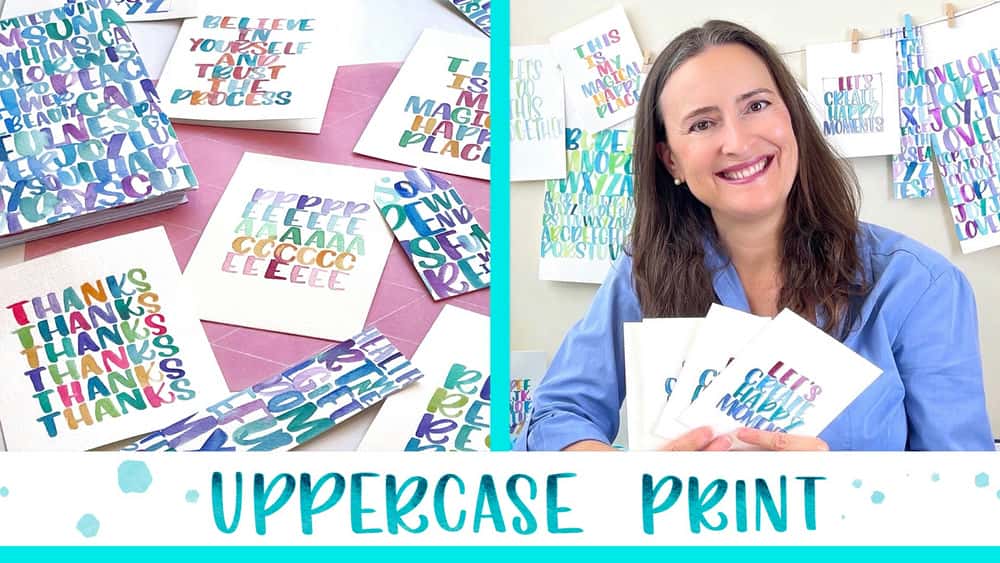 آموزش حروف آبرنگ برای مبتدیان: کارت های رنگارنگ با حروف چاپی بزرگ