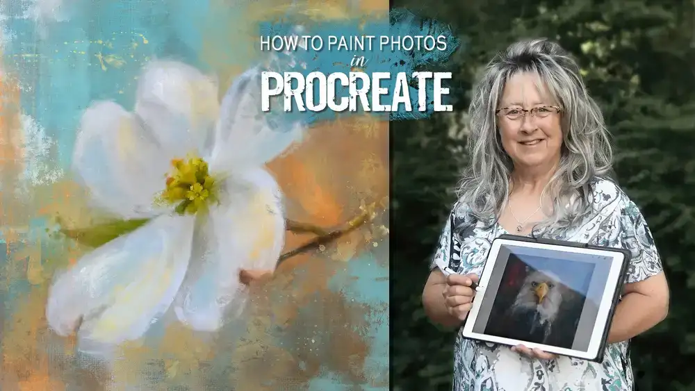 آموزش نحوه رنگ آمیزی عکس ها در Procreate: گل دگ وود رسا