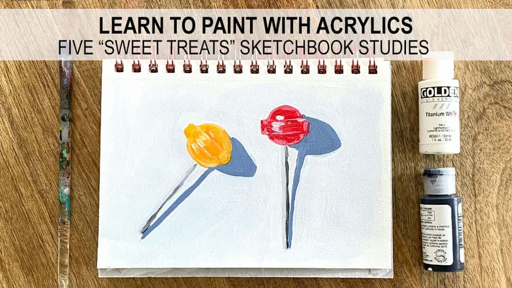 آموزش نقاشی اکریلیک | برای تمرین اصول نقاشی اکریلیک، مجموعه ای از خوراکی های شیرین را نقاشی کنید