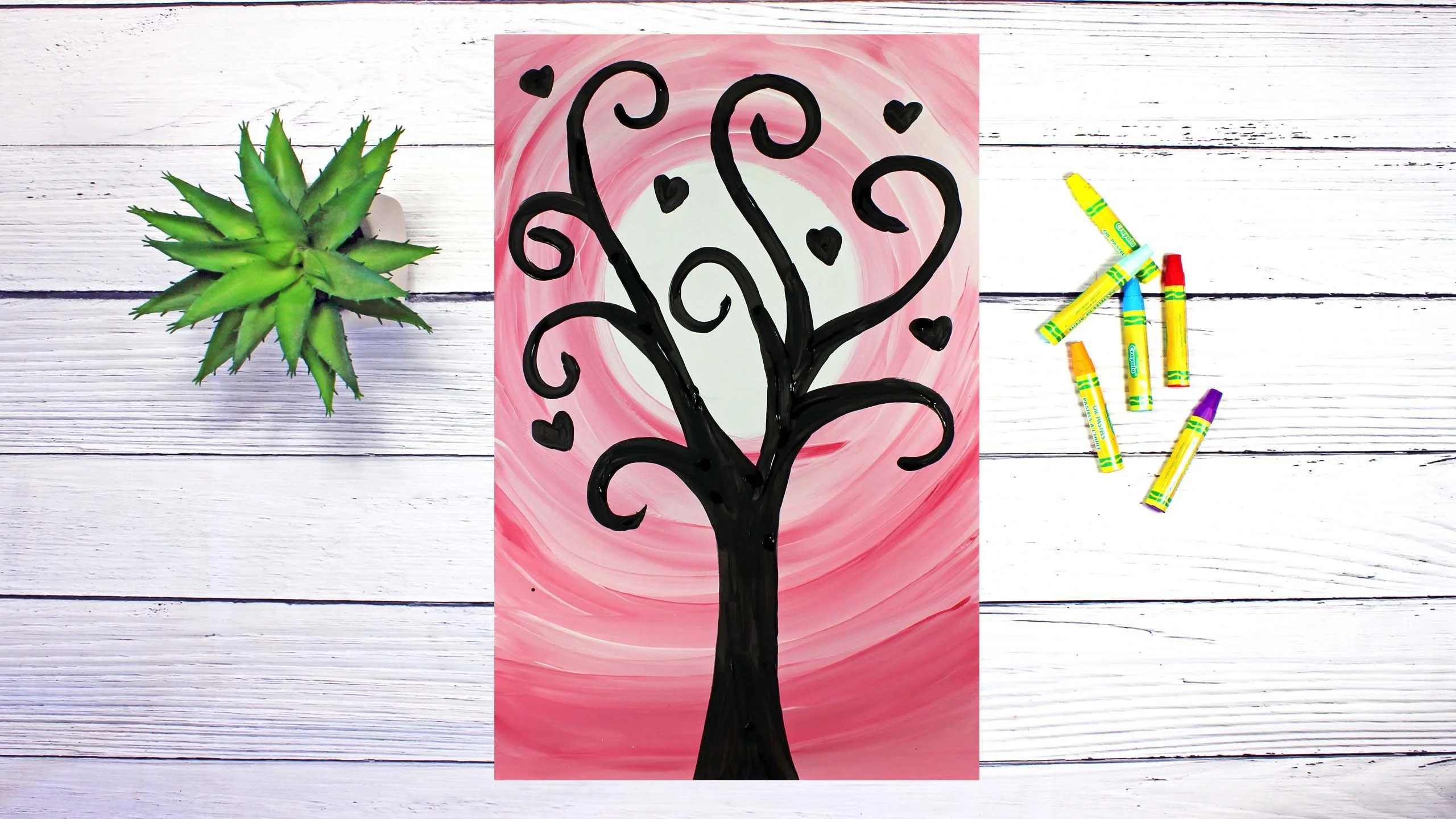 آموزش طراحی و نقاشی برای بچه ها و مبتدیان: بیایید یک شبح درخت قلب بسازیم!