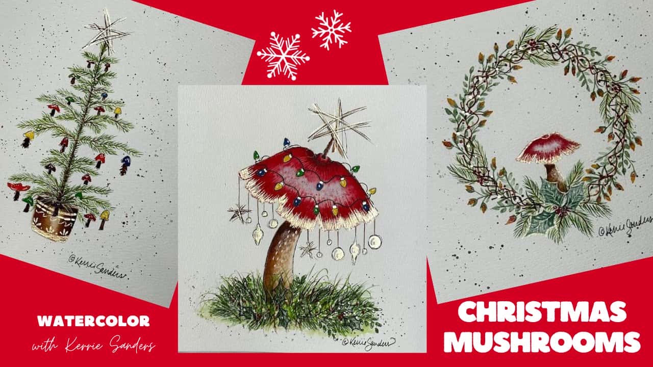 آموزش قارچ کریسمس - 3 پروژه تعطیلات آسان برای مبتدیان و بالا - کارت های رنگ آمیزی، تزئینات، برچسب های هدیه