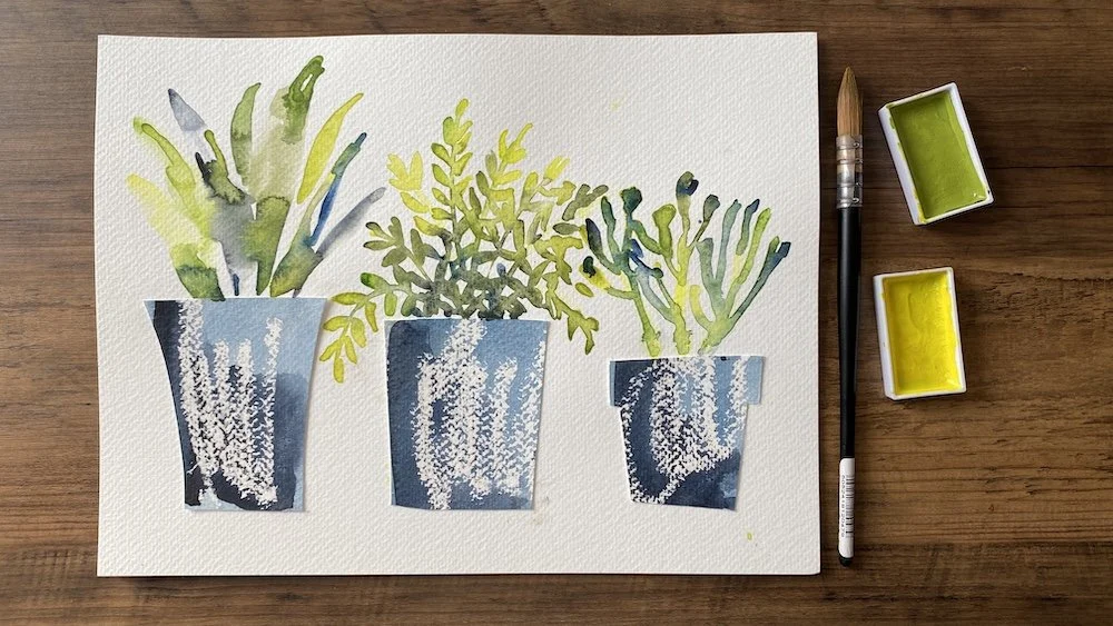 آموزش Live Encore: گیاهان خود را با آبرنگ و مداد رنگی مومی رنگ کنید